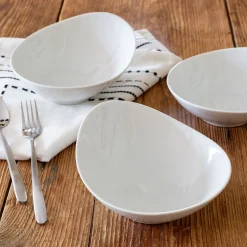 Assiette calotte en porcelaine D19cm - blanc