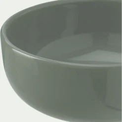 Assiette creuse en faïence D15cm - vert cèdre