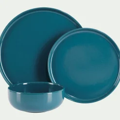 Assiette creuse en faïence D15cm - bleu figuerolles