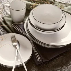 Assiette creuse en grès D18,5cm - blanc