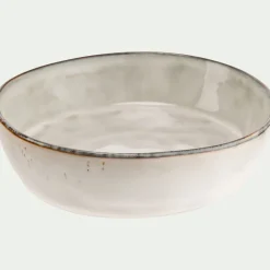 Assiette creuse en grès D20cm - beige roucas