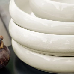 Assiette creuse en grès D22cm - beige sable