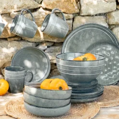 Assiette creuse en grès D17,5cm - bleu calaluna