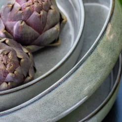 Assiette creuse en grès D17,5cm - bleu calaluna