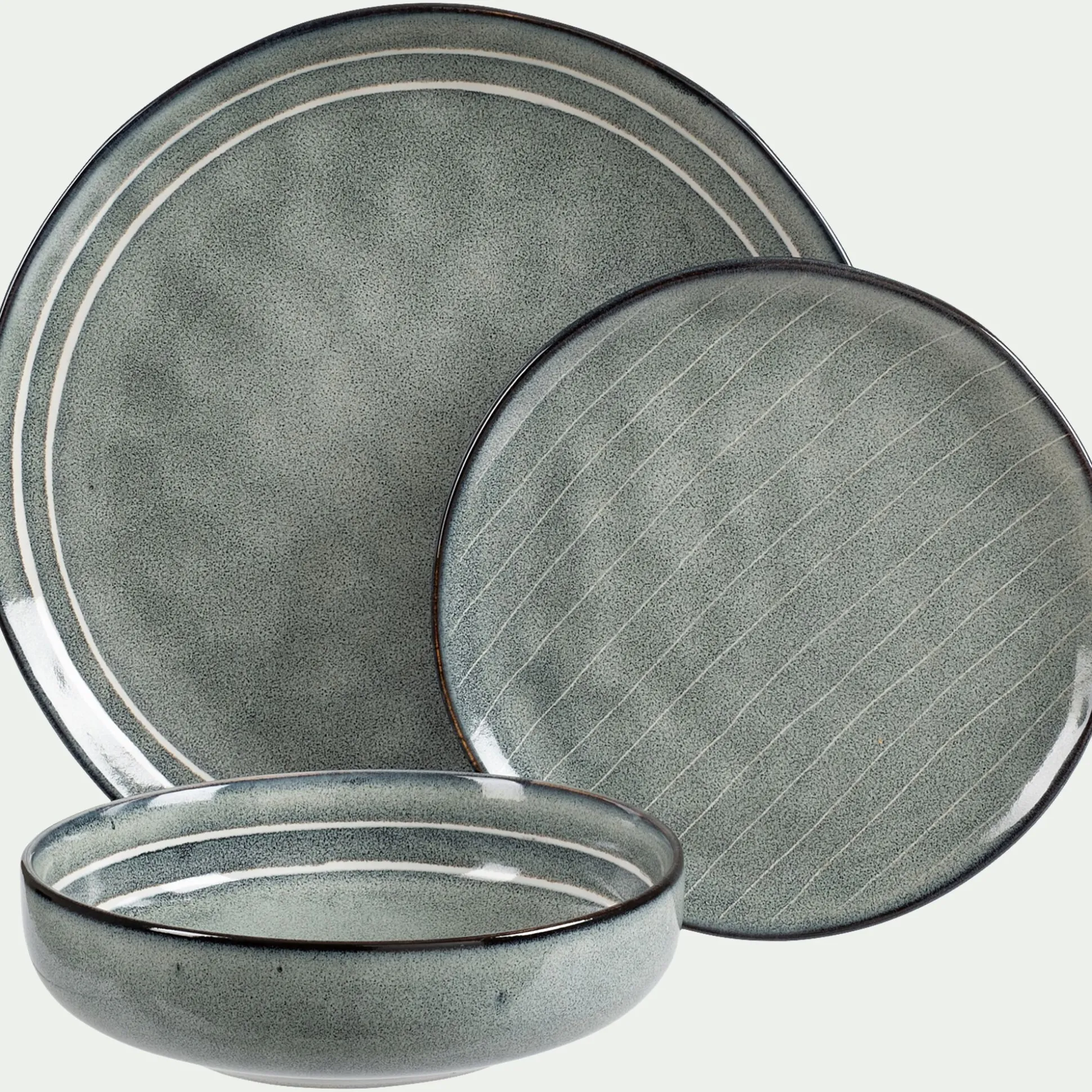 Assiette creuse en grès D17,5cm - bleu calaluna