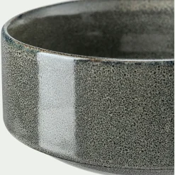 Assiette creuse en grès émail réactif D15,5cm - vert