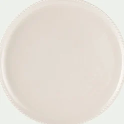 Assiette plate avec liseré perlé en porcelaine D27,60cm - blanc ventoux