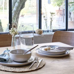 Assiette plate en faïence D28cm - beige alpilles