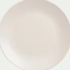Assiette plate en faïence D26cm - blanc ventoux
