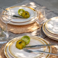 Assiette plate en grès D26,5cm - blanc