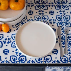 Assiette plate en grès D26cm - blanc