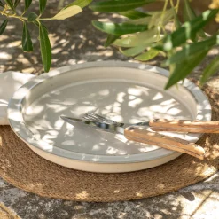 Assiette plate en grès D26cm - blanc ventoux