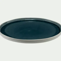 Assiette plate en grès D27cm - bleu niolon