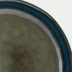 Assiette plate en grès D27cm - vert cèdre