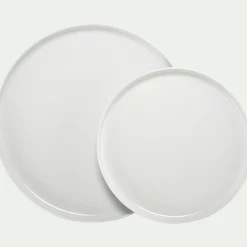 Assiette plate en porcelaine D26cm - blanc