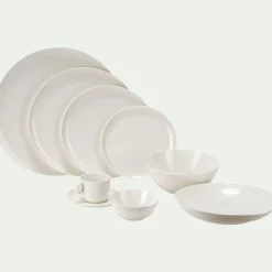 Assiette plate en porcelaine D25cm - blanc