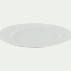 Assiette plate en porcelaine D21cm - blanc
