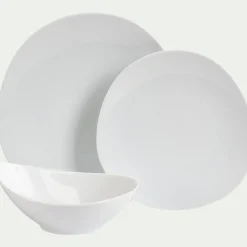 Assiette plate en porcelaine D28cm - blanc