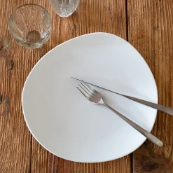 Assiette plate en porcelaine D28cm - blanc