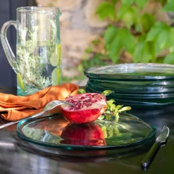 Assiette plate en verre D25cm - transparent