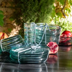 Assiette plate en verre D25cm - transparent