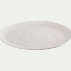 Assiette plate ondulée en faïence D26cm - blanc ventoux
