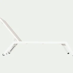 Bain de soleil double en aluminium et textilène - gris