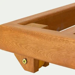 Bain de soleil en eucalyptus avec matelas - gris