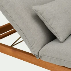 Bain de soleil en eucalyptus avec matelas - gris