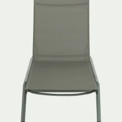 Bain de soleil en métal et toile - vert cèdre