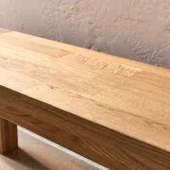 Banc en chêne massif huilé L160cm - bois clair