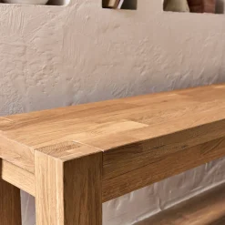 Banc en chêne massif huilé L160cm - bois clair