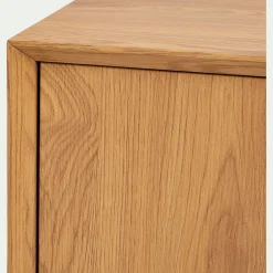 Bibliothèque 2 cases avec portes en bois L70xl36xH70cm - bois clair