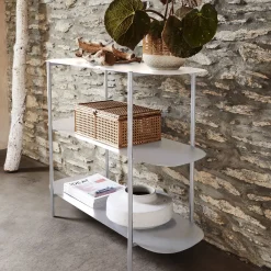 Bibliothèque 3 plateaux en métal - blanc L100xl36xH80cm