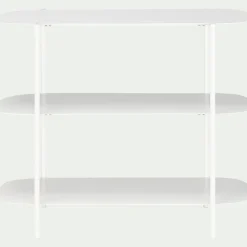 Bibliothèque 3 plateaux en métal - blanc L100xl36xH80cm