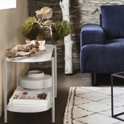 Bibliothèque 2 tablettes en acier - blanc L100,50xH46cm