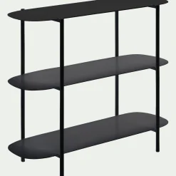 Bibliothèque 3 tablettes en métal - noir L100,50xH80cm