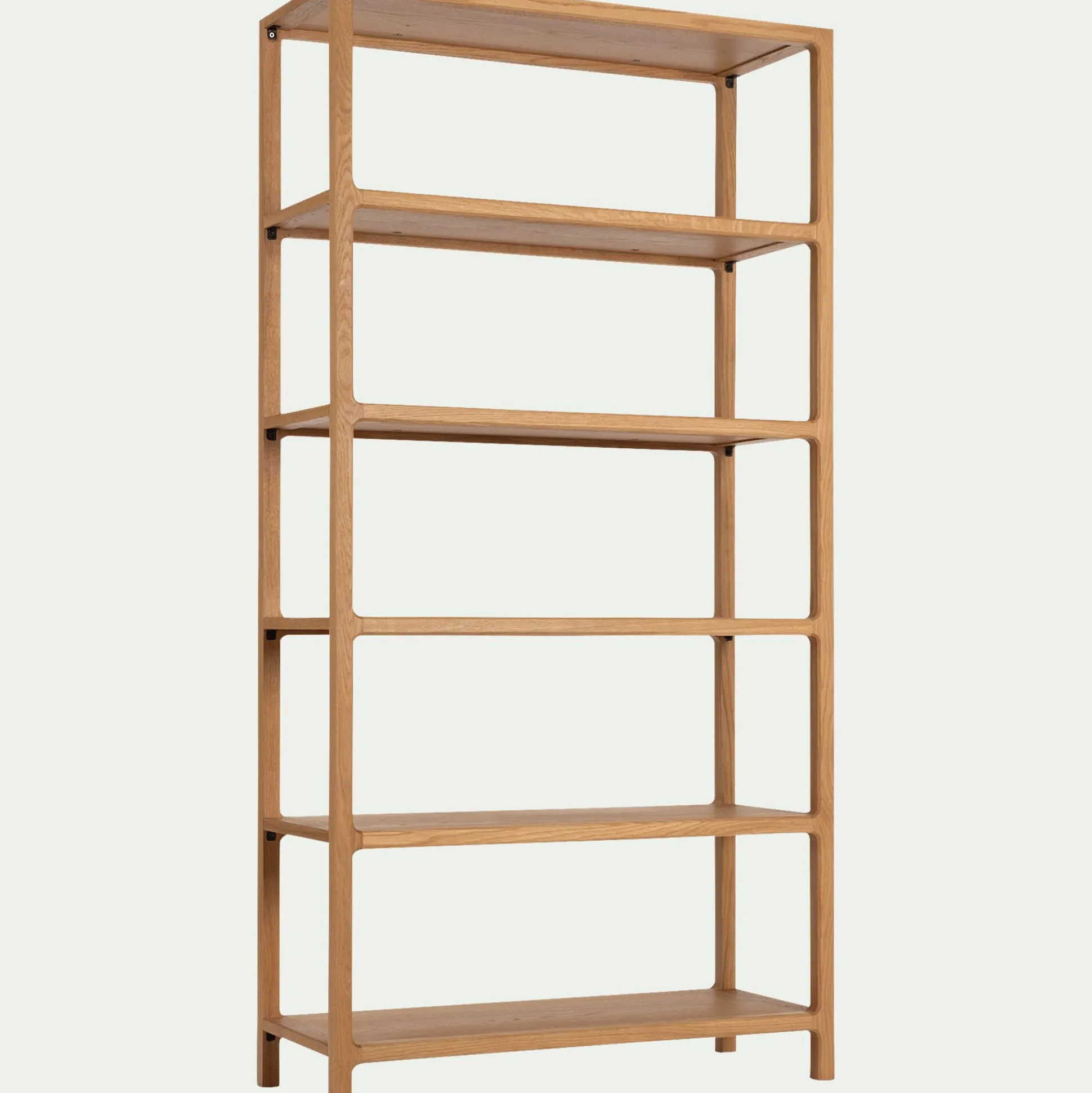 Bibliothèque 5 étagères en chêne L90xl35,5xH176,5cm - bois clair