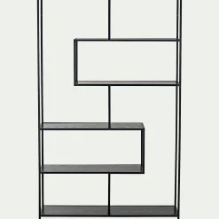 Bibliothèque en métal et en bois - noir