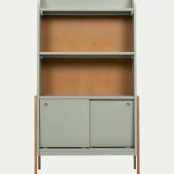 Bibliothèque enfant en acacia - vert olivier