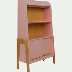 Bibliothèque enfant en acacia - rose