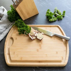 Billot de boucher en bambou 40x50cm - naturel