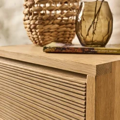 Bloc de 1 tiroir en chêne strié L40cm - bois clair