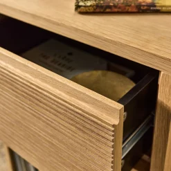 Bloc de 1 tiroir en chêne strié L40cm - bois clair