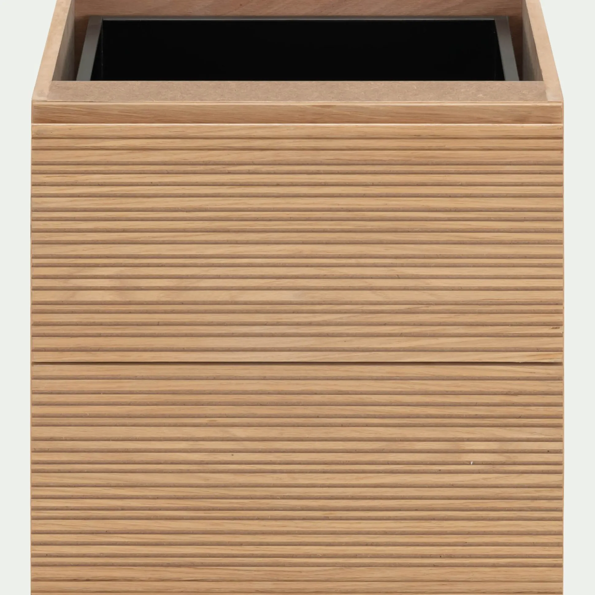 Bloc de 2 tiroirs en chêne strié L40cm - bois clair