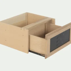 Bloc pour 1 tiroir en placage chêne et acier L40cm - noir