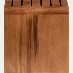 Bloc rangement de couteaux en acacia - bois foncé