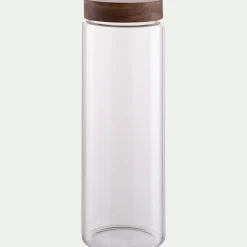 Bocal de conservation en verre avec couvercle en acacia 2L - transparent
