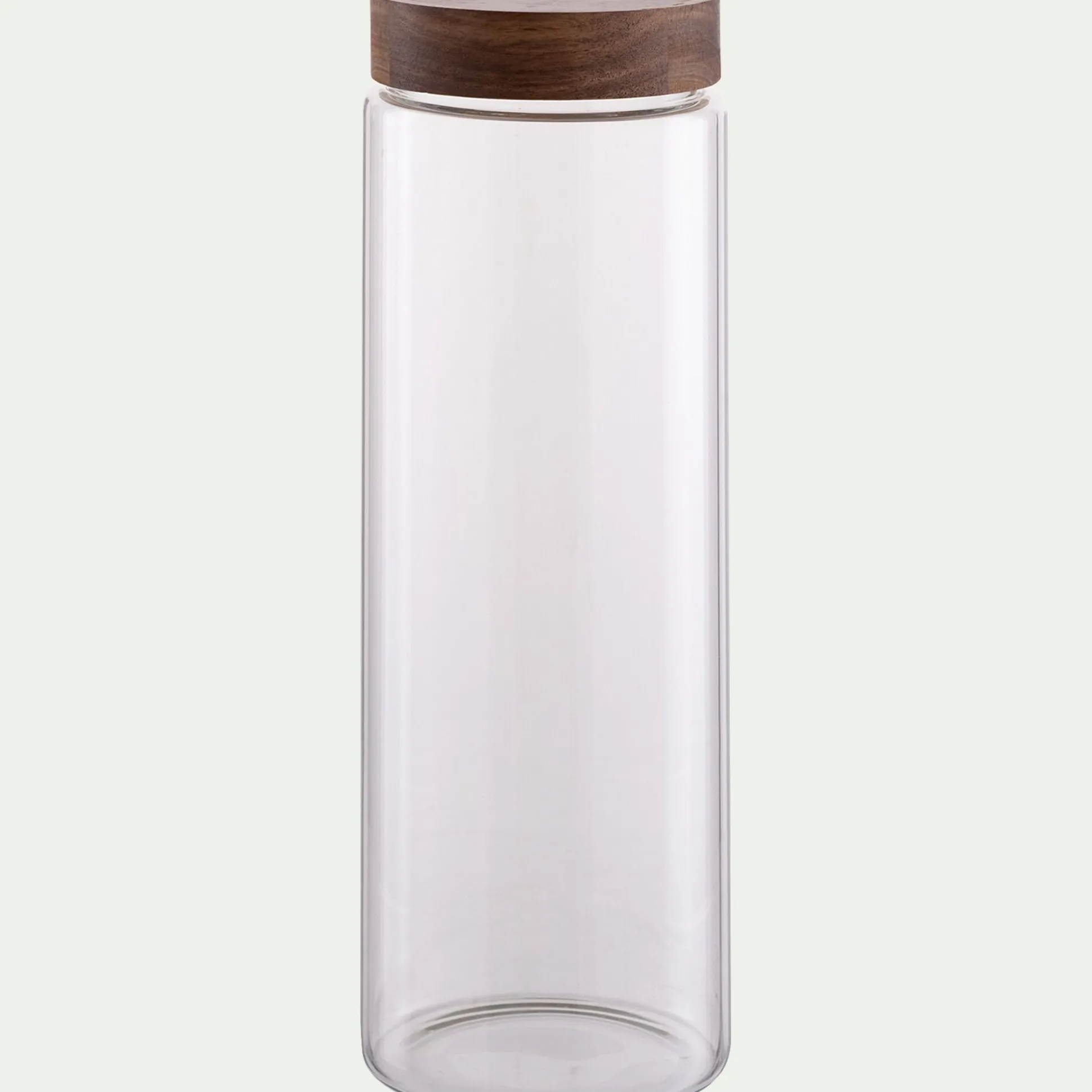 Bocal de conservation en verre avec couvercle en acacia 2L - transparent