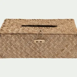 Boite à mouchoirs en jonc de mer - naturel